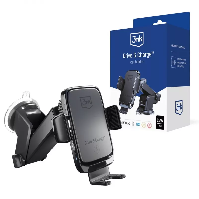 3mk Drive & Charge držiak do auta s bezdrôtovou nabíjačkou