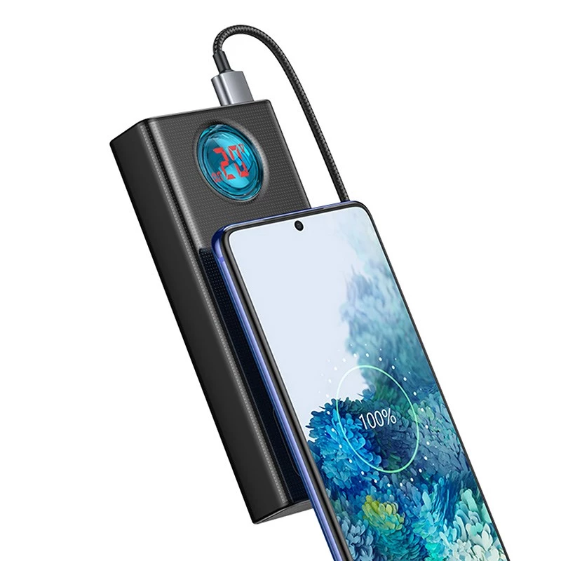 Baseus Amblight power banka 30000mAh, 4xUSB, USB-C, 65W, čierna