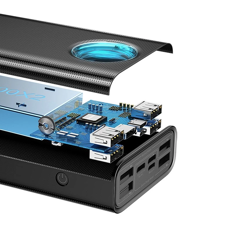 Baseus Amblight power banka 30000mAh, 4xUSB, USB-C, 65W, čierna