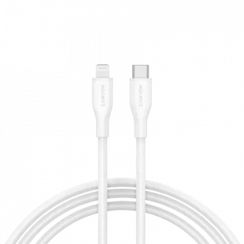 Canyon CLNM60SC10 USB-C na Lightning kábel 1m 60W MFi silikón biely
