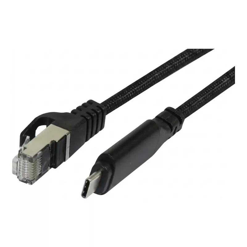 Synergy 21 USB 3.2 Type-C na RJ45 Gigabit Ethernet adaptérový kábel 3,0m čierny textilný