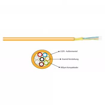 EFB-ELEKTRONIK I-V(ZN)H OS2 Duplex Zipcord patch kábel, 9/125µm, LSZH, žltý, 1,8x3,7mm