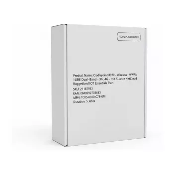 Cradlepoint R920 - Wireless Router - WWAN 1GbE Dual-Band - 3G, 4G - s 5-ročným NetCloud Ruggedized IoT Essentials Plan