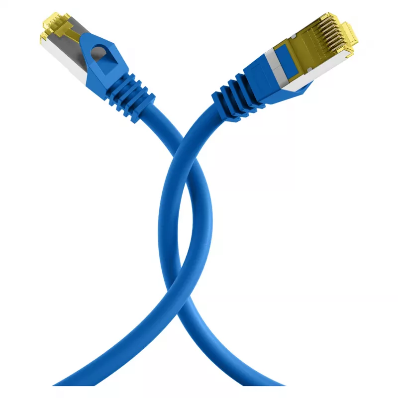 EFB RJ45 patch kábel Cat.6A S/FTP LSZH Cat.7 surový kábel modrý 0,15m