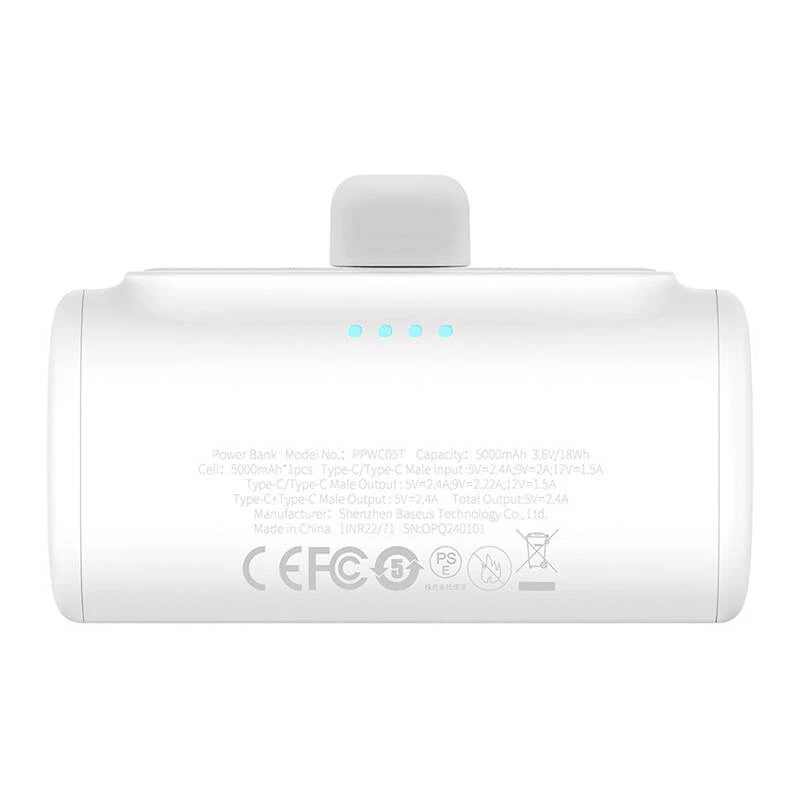 Baseus Compact 5000mAh 20W USB-C power banka biela