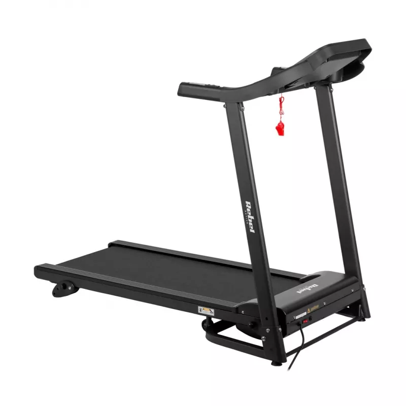 REBEL ACTIVE RBA-1001 skladací elektrický bežiaci pás s LCD displejom, 12 programov, 12 km/h, strieborná/čierna