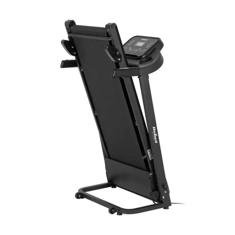 REBEL ACTIVE RBA-1001 skladací elektrický bežiaci pás s LCD displejom, 12 programov, 12 km/h, strieborná/čierna