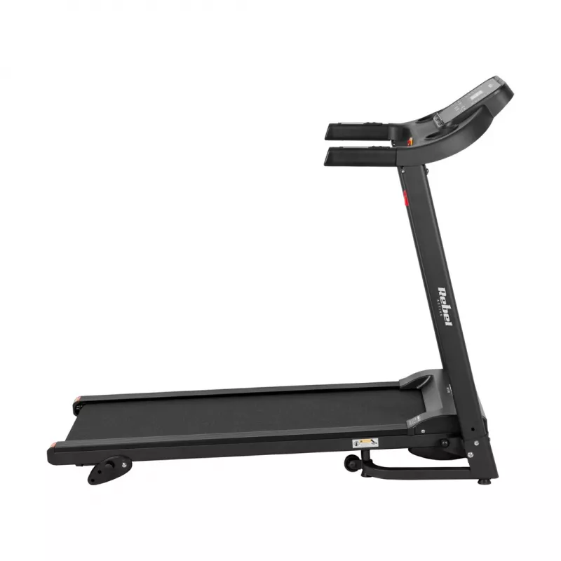 REBEL ACTIVE RBA-1001 skladací elektrický bežiaci pás s LCD displejom, 12 programov, 12 km/h, strieborná/čierna