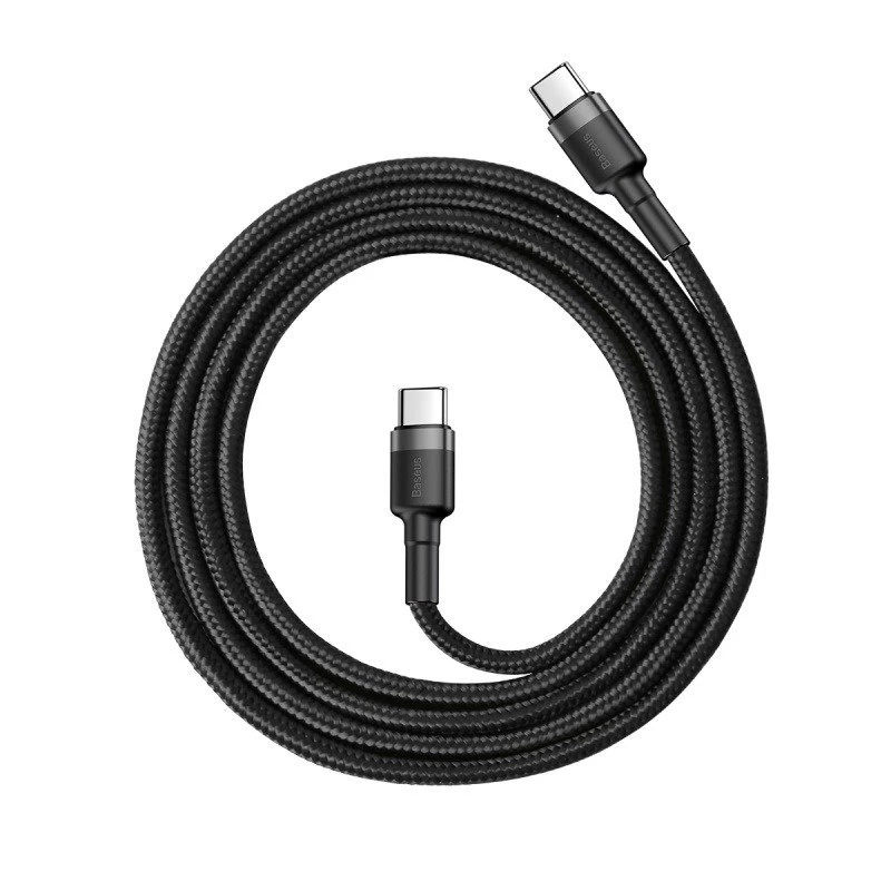 Baseus Cafule USB-C na USB-C kábel PD 2.0 QC 3.0 60W 1m (čierna/sivá)