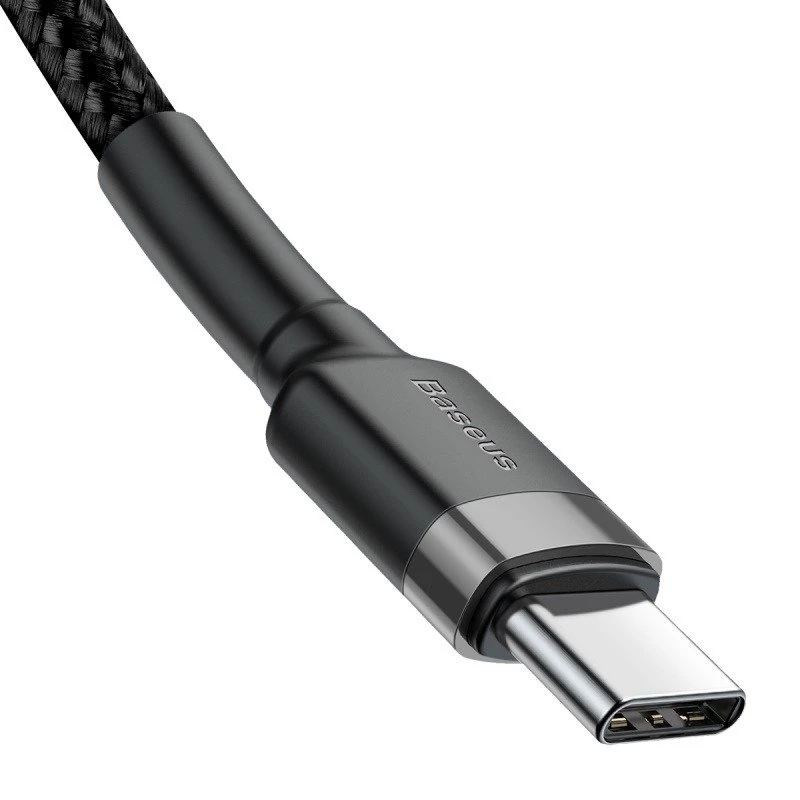 Baseus Cafule USB-C na USB-C kábel PD 2.0 QC 3.0 60W 1m (čierna/sivá)