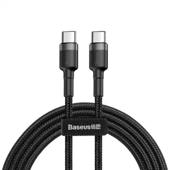 Baseus Cafule USB-C na USB-C kábel PD 2.0 QC 3.0 60W 1m (čierna/sivá)