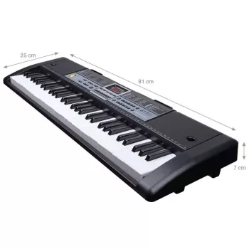 MQ 6136L klávesnicové organ s mikrofónom pre deti - 61 klávesov, čierne