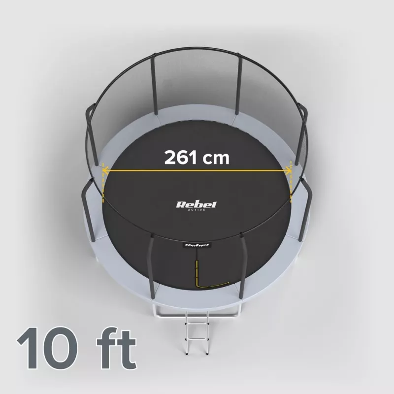 REBEL Active Trampolína PRO 10ft/305 cm so záchrannou sieťou, čierna/modrá