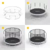 REBEL Active Trampolína PRO 10ft/305 cm so záchrannou sieťou, čierna/modrá