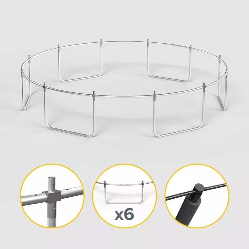 REBEL Active Trampolína PRO 14ft/427 cm so záchrannou sieťou a rebríkom