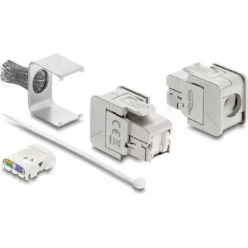Delock keystone modul RJ45 konektor samica na LSA Cat.6A tienený s tieniacej opletením bez nástroja (91084)
