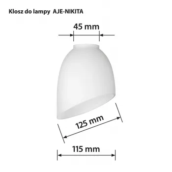 Activejet tienidlo Nikita biela textilná tkanina valcové E27 300mm