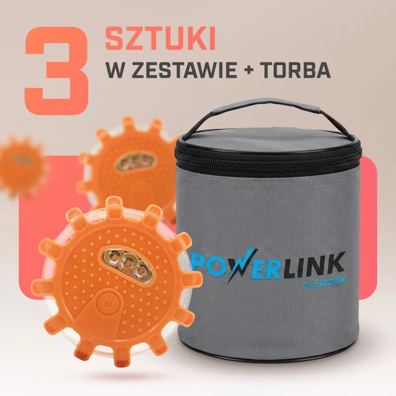 EXTRALINK Smartlife LED cestná svetlica 3-balík s taškou