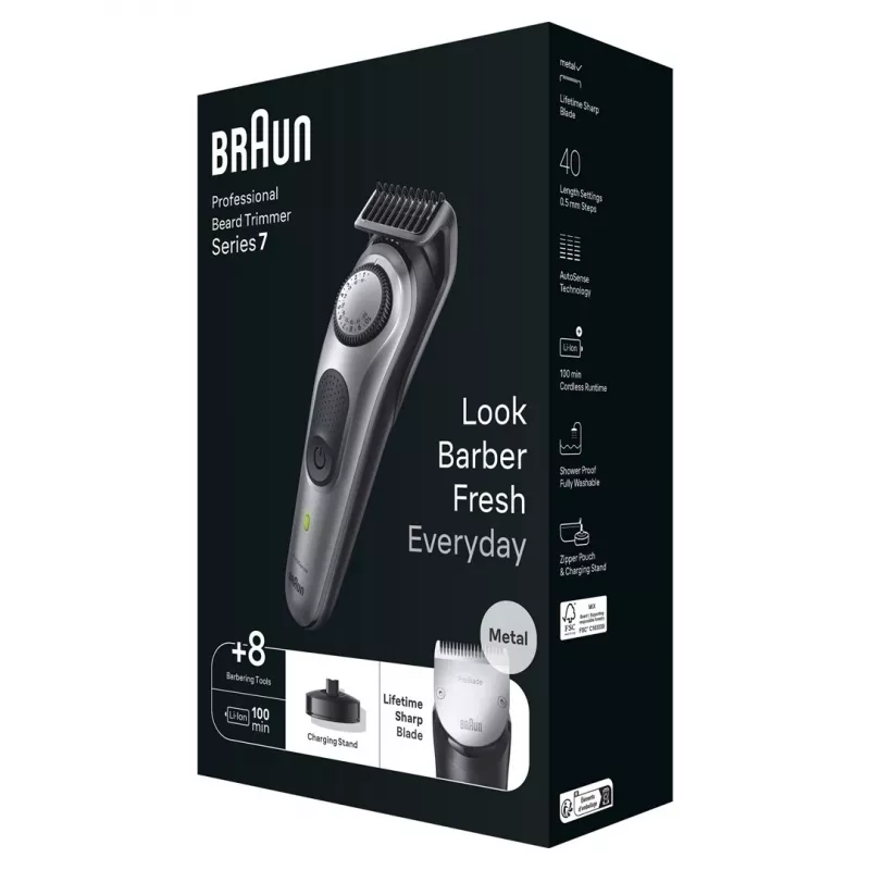 Braun BT7420 zastrihávač brady - All-in-One zastrihávač - čierna/sivá
