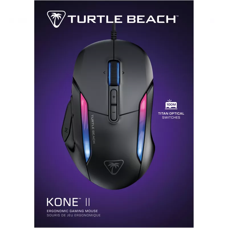 Turtle Beach Kone II ergonomická RGB herná myš, čierna