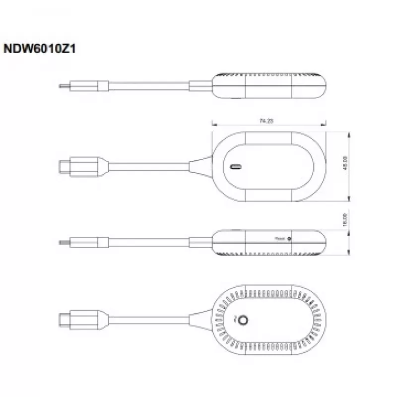 Bluechip Wireless Display Dongle HDMI (NWD6000) USB-C (DP Alt Mode) na HDMI s USB-A napájaním