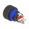 Delock 22 mm vstavané tlačidlo, ploché, červená LED, spájkované spoje, 1 NO, 230 V AC/DC