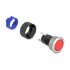Delock 22 mm vstavané tlačidlo, ploché, červená LED, spájkované spoje, 1 NO, 230 V AC/DC