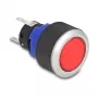 Delock 22 mm vstavané tlačidlo, ploché, červená LED, spájkované spoje, 1 NO, 230 V AC/DC