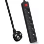 Helos Power Strip CLASSIC, 6-násobná, čierna, 5,0 m, s vypínačom