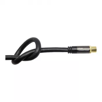Good Connections SmartFLEX SAT anténny kábel, IEC/Coax konektor samec uhlový na konektor samica, pozlátený, štvornásobne tienený, 120 dB, čierny, 1,5 m (GC-M2072)