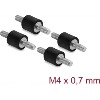Delock tlmič vibrácií M4 x 0,7 mm D 10 x H 10 mm s 2 x vonkajší závit 4 ks čierna (60798)