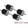 Delock tlmič vibrácií M4 x 0,7 mm D 15 x H 15 mm s 2 x vonkajší závit 4 ks čierna (60799)