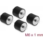 Delock tlmič vibrácií M6 x 1 mm D 25 x H 20 mm s 2 x vonkajší závit 4 ks čierna (60815)