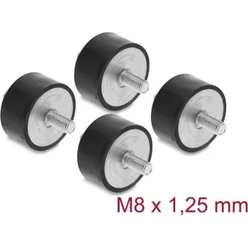 Delock tlmič vibrácií M8 x 1,25 mm D 40 x H 20 mm s 2 x vonkajší závit 4 ks čierna (60817)