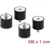 Delock tlmič vibrácií M6 x 1 mm D 25 x H 20 mm s vnútorným a vonkajším závitom 4 ks čierna