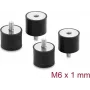 Delock tlmič vibrácií M6 x 1 mm D 25 x H 20 mm s vnútorným a vonkajším závitom 4 ks čierna