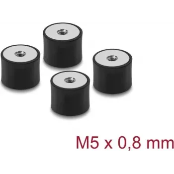 Delock tlmič vibrácií M5 x 0,8 mm D 20 x H 15 mm s 2 x vnútorný závit 4 ks čierna