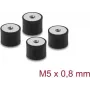 Delock tlmič vibrácií M5 x 0,8 mm D 20 x H 15 mm s 2 x vnútorný závit 4 ks čierna