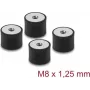 Delock tlmič vibrácií M8 x 1,25 mm D 30 x H 20 mm s 2x vnútorný závit 4 ks čierna (60827)