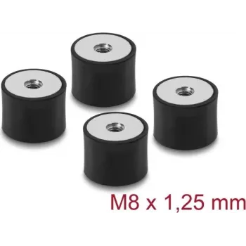 Delock tlmič vibrácií M8 x 1,25 mm D 40 x H 30 mm s 2 x vnútorný závit 4 ks čierna