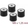 Delock tlmič vibrácií M8 x 1,25 mm D 40 x H 30 mm s 2 x vnútorný závit 4 ks čierna