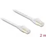 Delock RJ45 plochý patch kábel Cat.8.1 U/FTP do 40 Gbps 2 m biely (81026)
