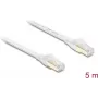 Delock RJ45 plochý patch kábel Cat.8.1 U/FTP do 40 Gbps 5 m biely (81028)