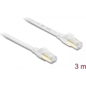 Delock RJ45 plochý patch kábel Cat.8.1 U/FTP až do 40 Gbit/s 3 m biela (81027)