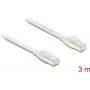 Delock RJ45 plochý patch kábel Cat.8.1 U/FTP až do 40 Gbit/s 3 m biely (81027)