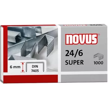NOVUS 040-0026 sponky 24/6 DIN Super, 1000 ks, pozinkovaná oceľ