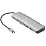 Sandberg USB-C na 5x USB-C + 2x USB-A hub, 100W, USB 3.2 Gen 1, sivá