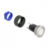 Delock tlačidlový spínač 22 mm plochý plast biely LED