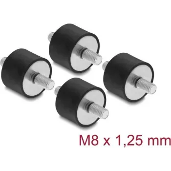 Delock tlmič vibrácií M8 x 1,25 mm D 30 x H 20 mm s 2 x vonkajším závitom 4 ks čierny (60816)