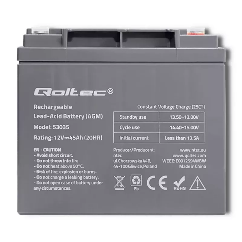 Qoltec 53035 AGM batéria 12V 45Ah 540A